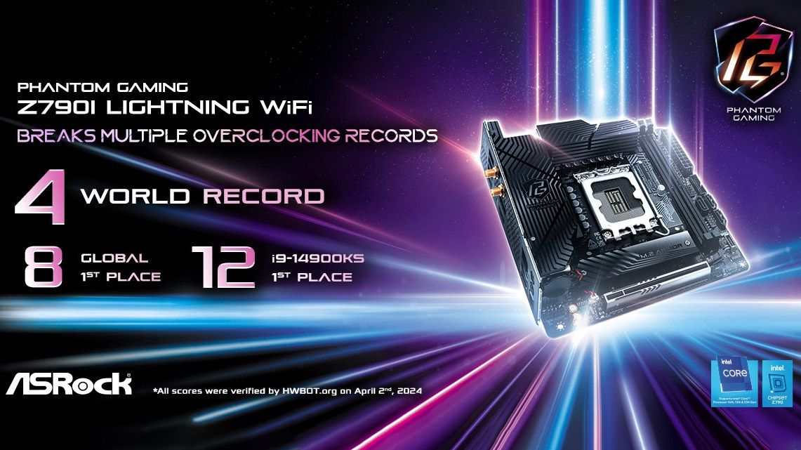 Splave uses ASRock's new Z790I Lightning WiFi motherboard to set