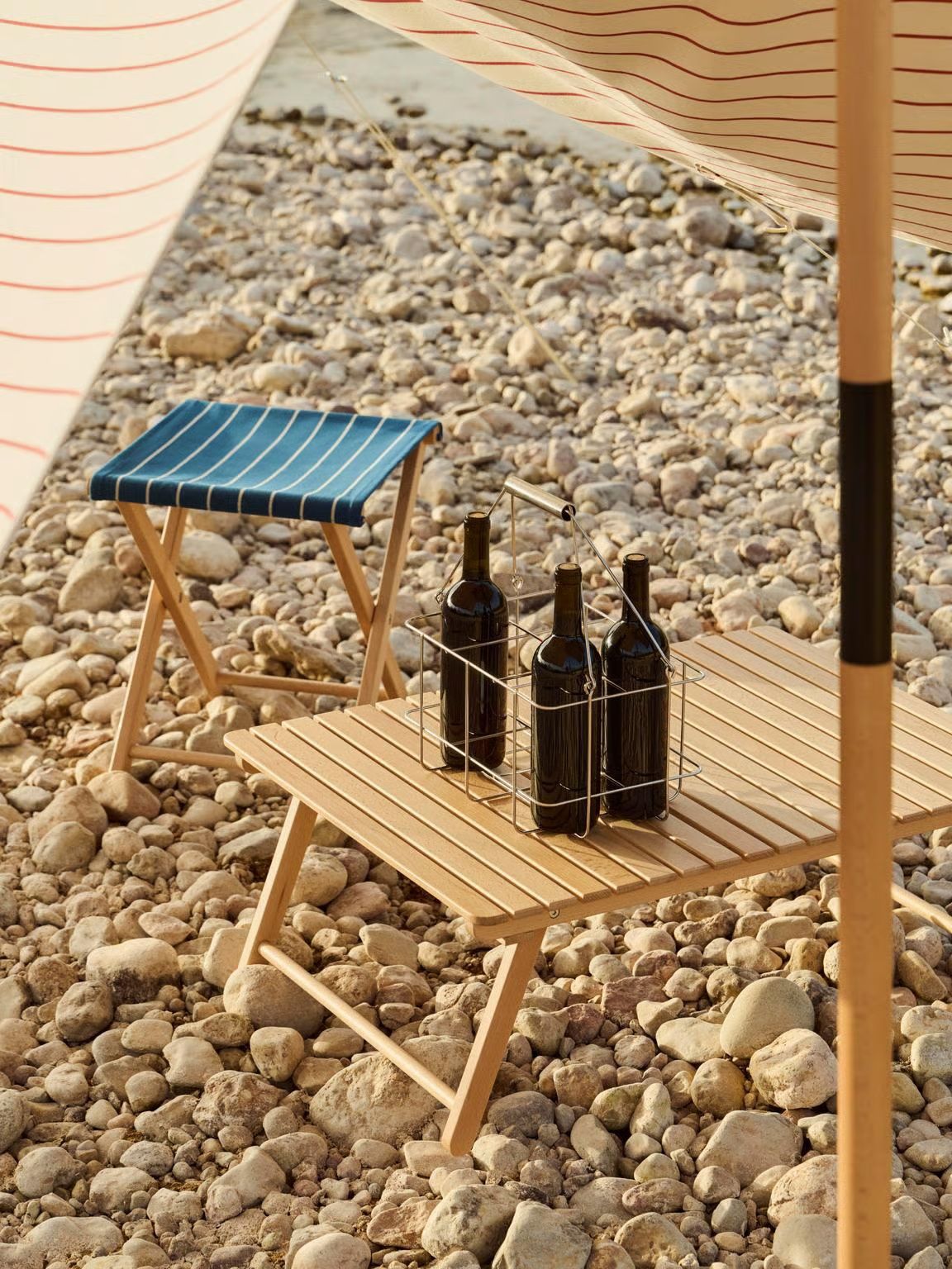 HAY, Outdoor Market Folding Stool, Beige-Red