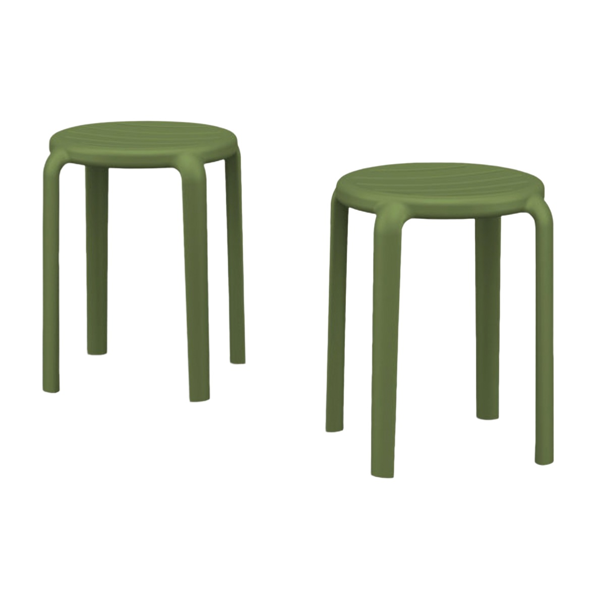 Pair of green outdoor stools