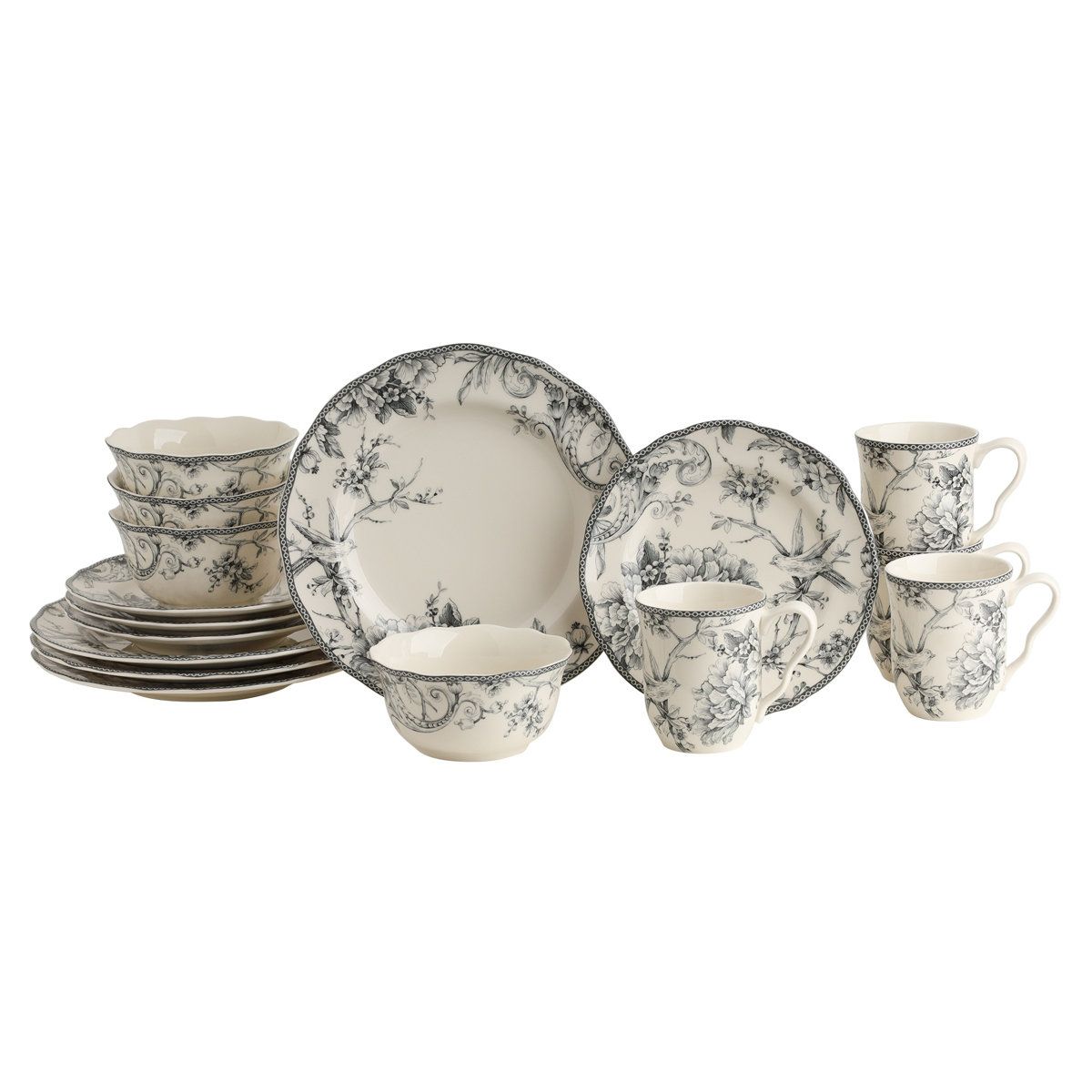 222 Fifth Adelaide 16 Piece Dinnerware Set, Service for 4 &amp;amp; Reviews | Wayfair