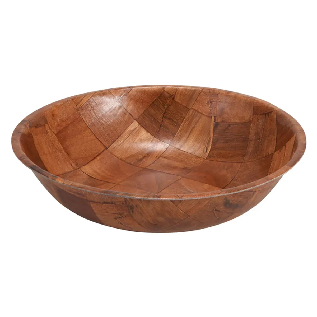 Winco Wooden Woven Salad Bowl, 6&quot; - Pack of 12