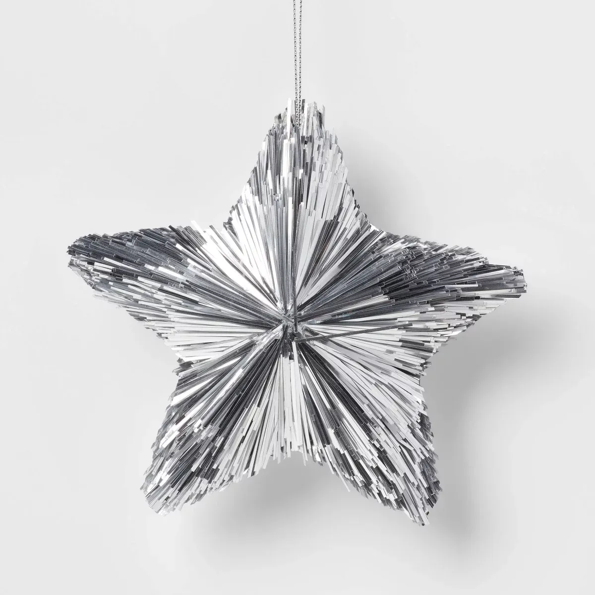 Silver Tinsel Star Christmas Tree Ornament - Wondershop&amp;trade;
