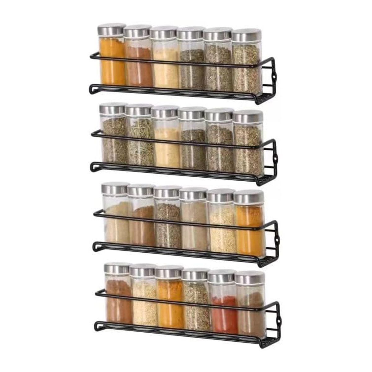 Buckingham 4-Tier Black Spice Rack &amp;ndash; Wall Mounted Cupboard Organiser | Wayfair.co.uk