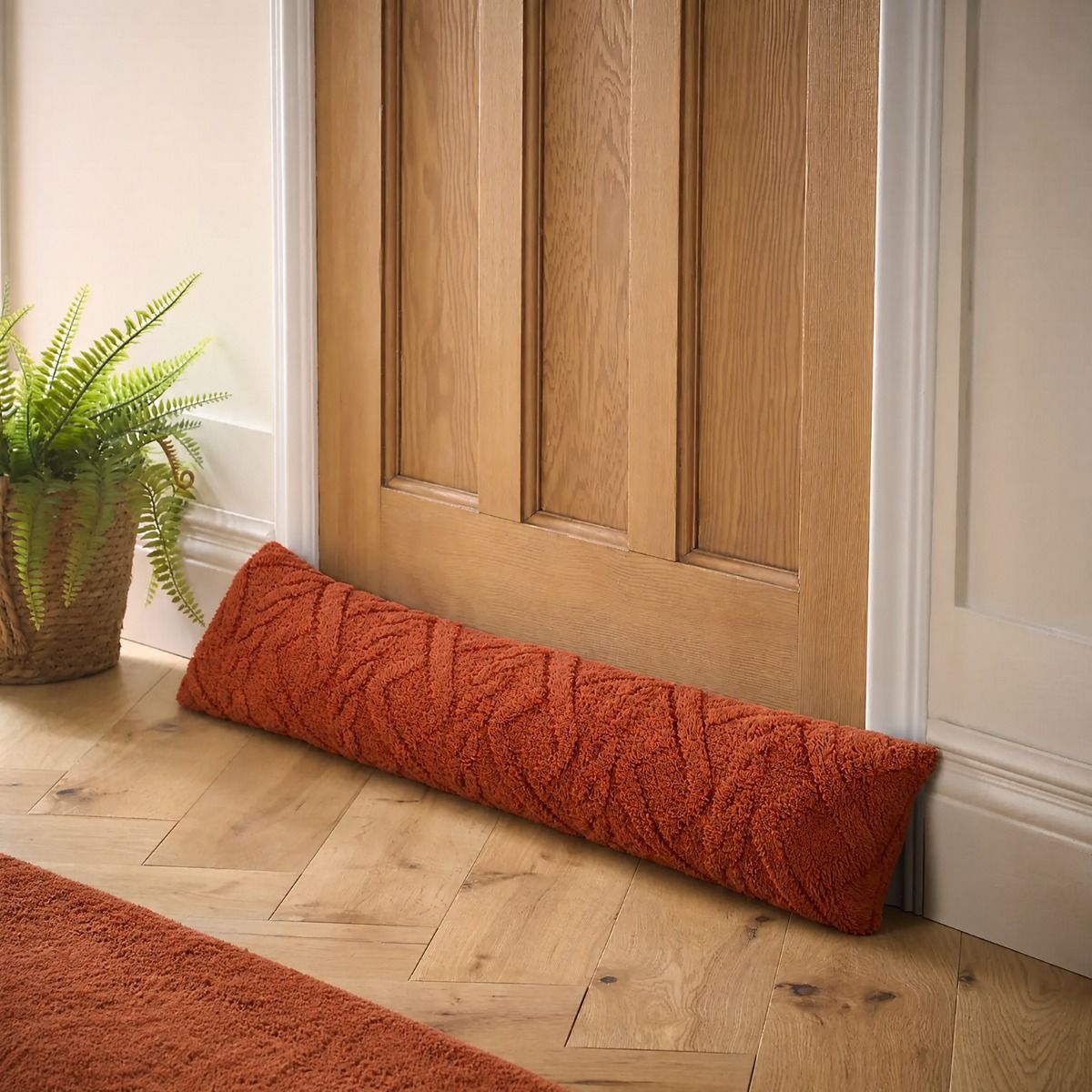 Ohs Cable Knit Draught Excluder - Rust