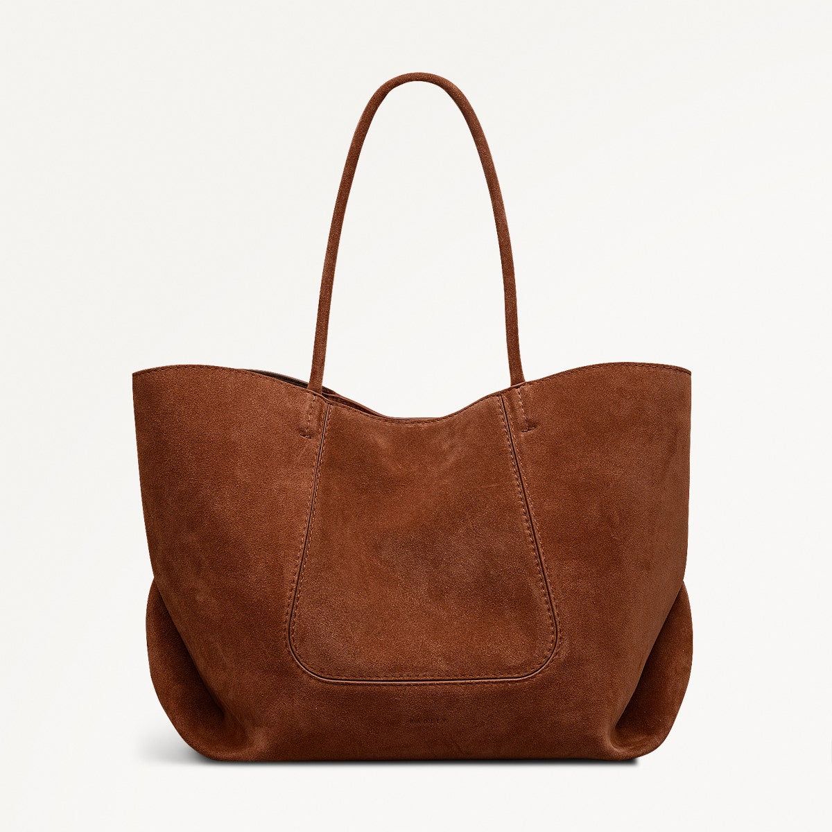 The Compton Suede Medium Ziptop Shoulder Bag in Russet - 112202 - Russet