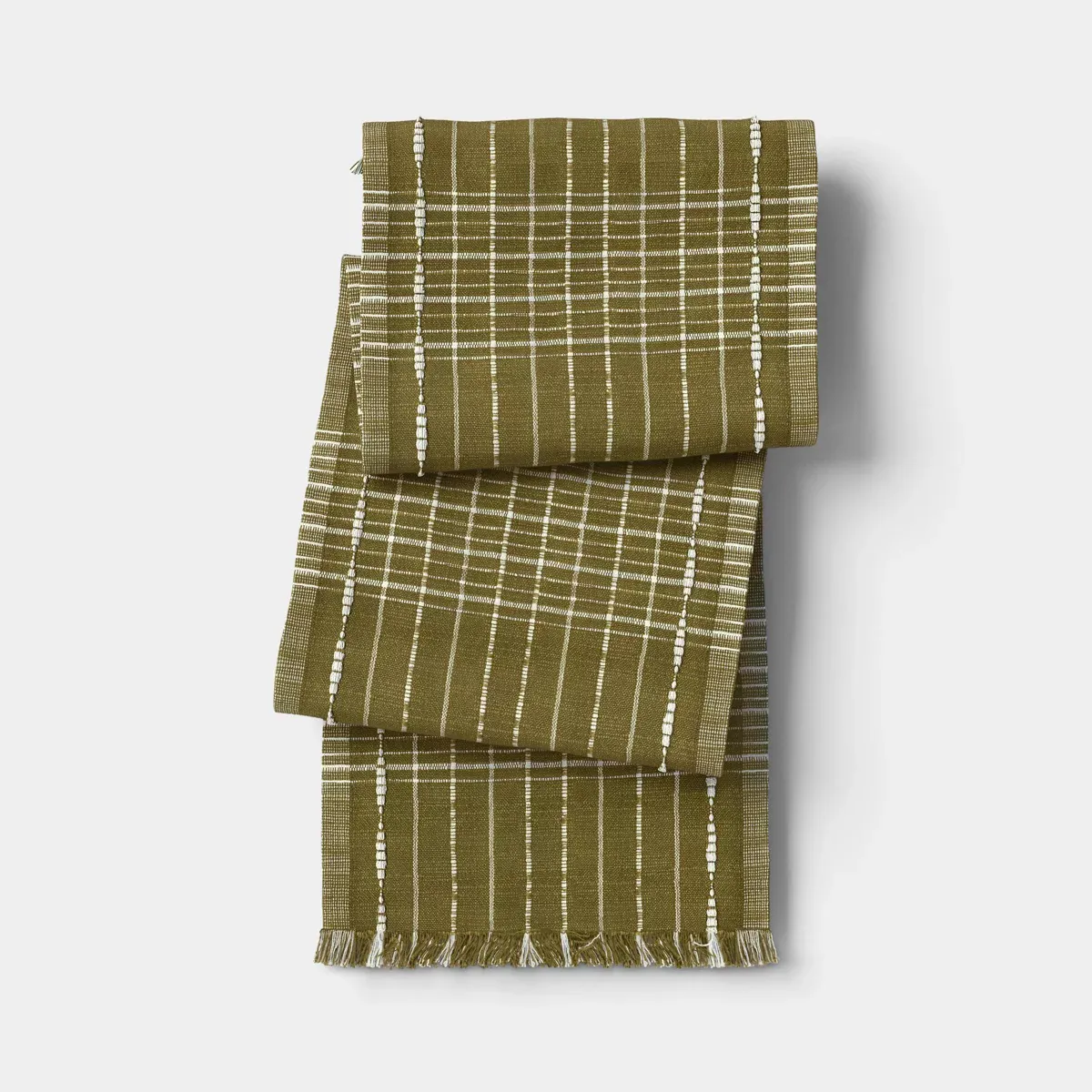 108u0026#34;x14u0026#34; Woven Table Runner Olive - Thresholdu0026#8482;