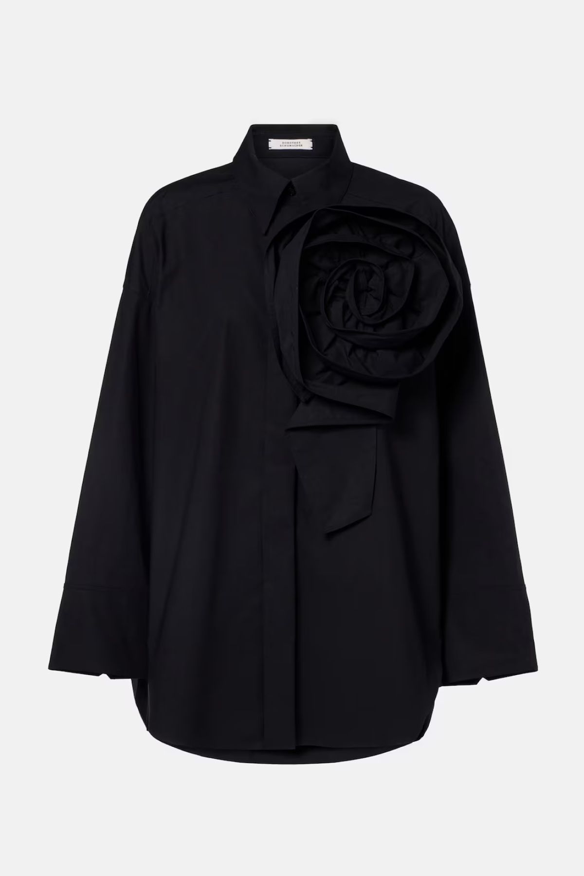 Dorothee Schumacher, Floral-Appliqu&amp;eacute; Oversized Cotton-Blend Shirt