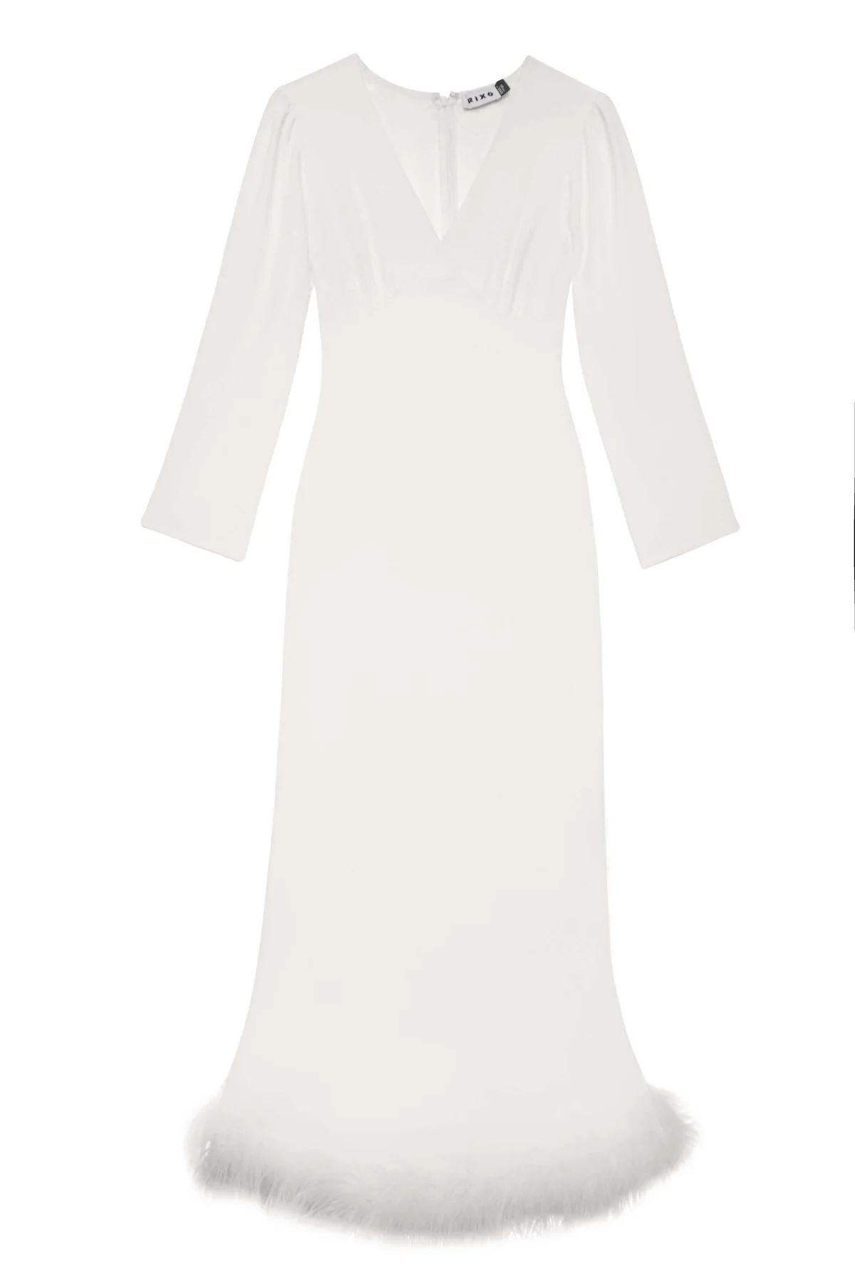 Rixo Mya feather maxi dress