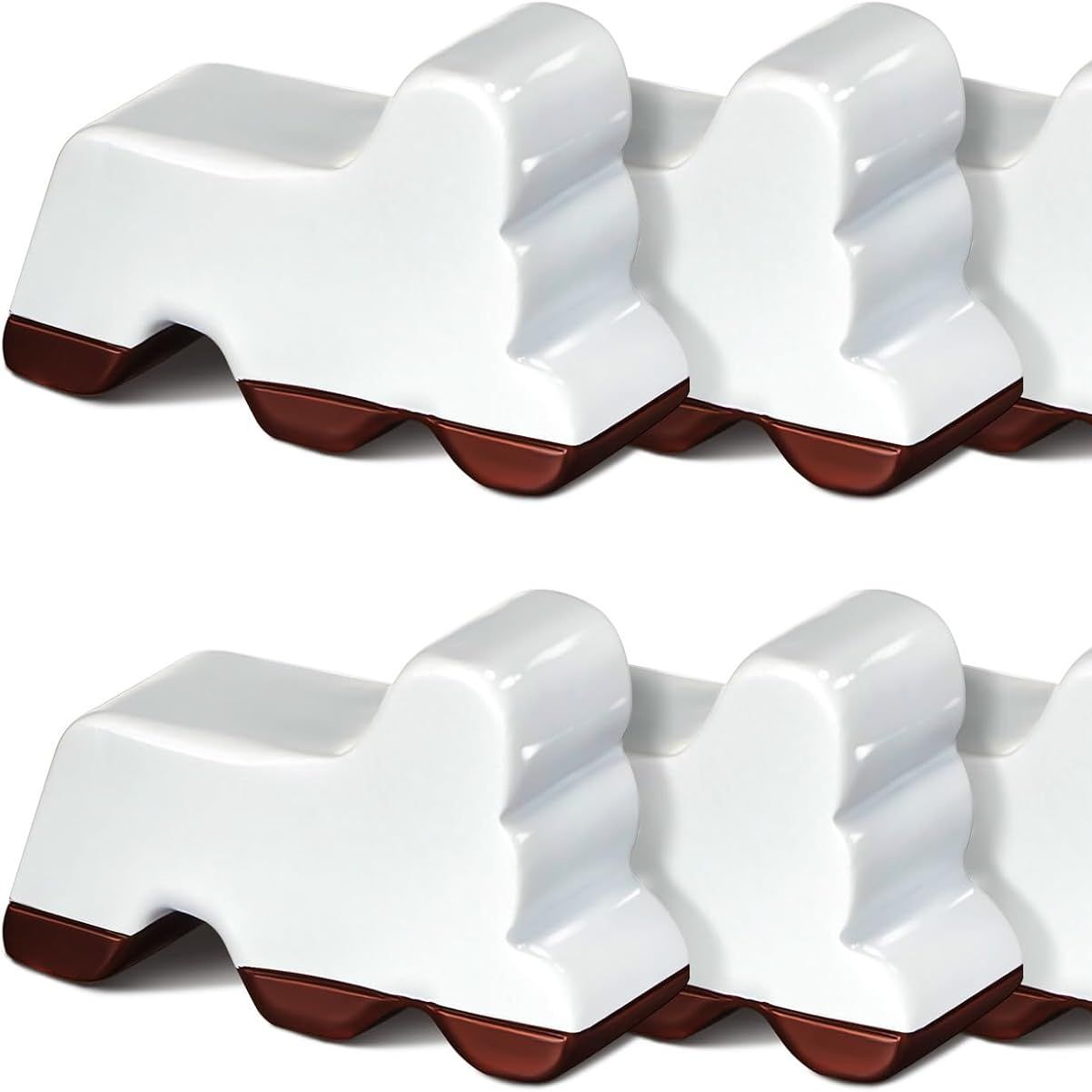 Kigeli 6 Pcs Resin Garden Pot Feet for Outdoor Planters 3 Inch Long 1.5 Inch Tall Flower Handmade Elevator Plant Feet Frost Proof Lifter for 14-20 in Pot (white,classic)