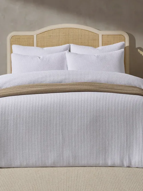 Portofino Waffle 100% Cotton Duvet Cover 200 Thread Count -