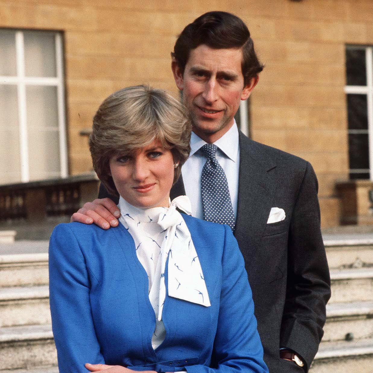 Lady Diana Spencer Reveals Her Sapphire And Diamond Engagement Ring While She And Prince Charles Pose For Photographs In The Grounds Of Buckingham Palace