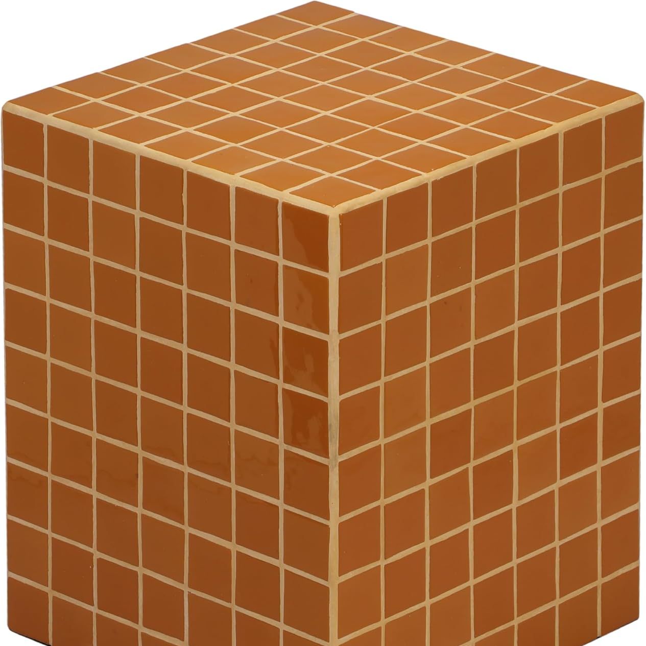 Jonathan Y End2000l Callista 18" Modern Bohemian Ceramic Tiled Rectangle End Table, Side Table, Accent Table for Living Room, Bedroom, Black/white