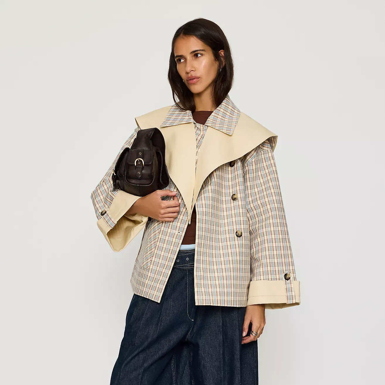 Damson Madder Jerry Reversible Crop Trench Coat