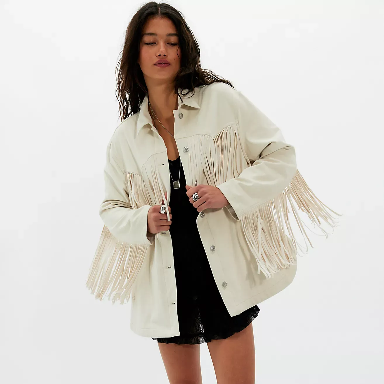 We the Free Fringe Out Vegan Suede Jacket