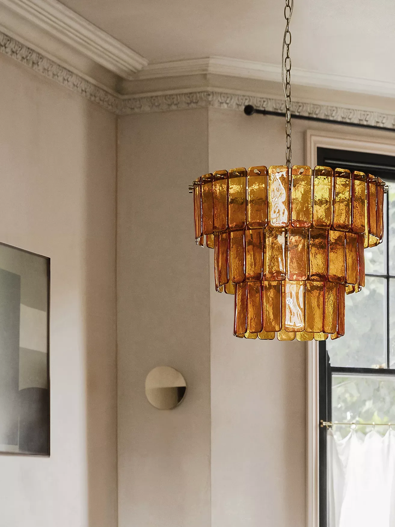 Houseof Amber Glass 3-Tiered Chandelier