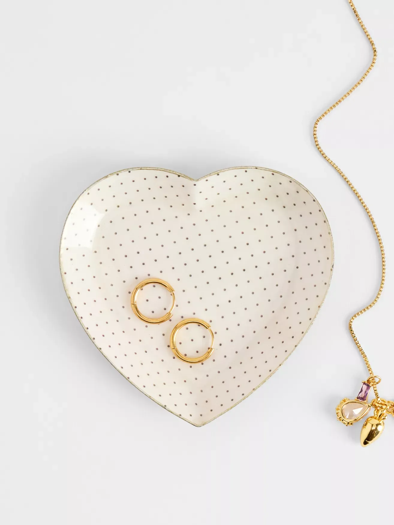 Polka Dot Heart Trinket Dish