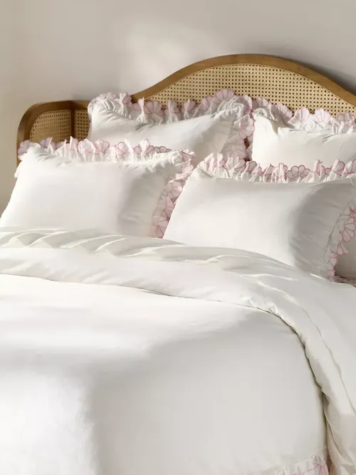 Fera Cotton Embroidered Sateen Duvet Cover
