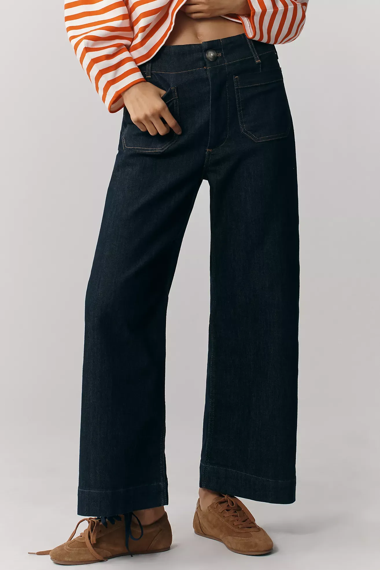 The Colette Crop Wide-Leg Jeans by Maeve