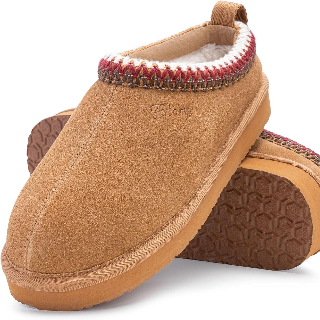 Fitory Women&#039;s Suede Slipper | Flat Short Mini Boots With Fur Fleece | Winter Casual Comfort Shoes Brown Size 6