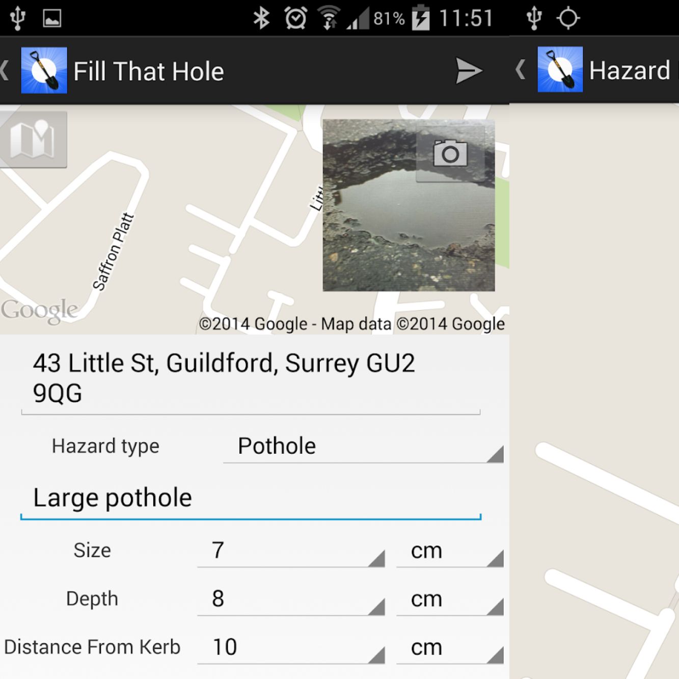 Image shows Fill That Hole cycling app