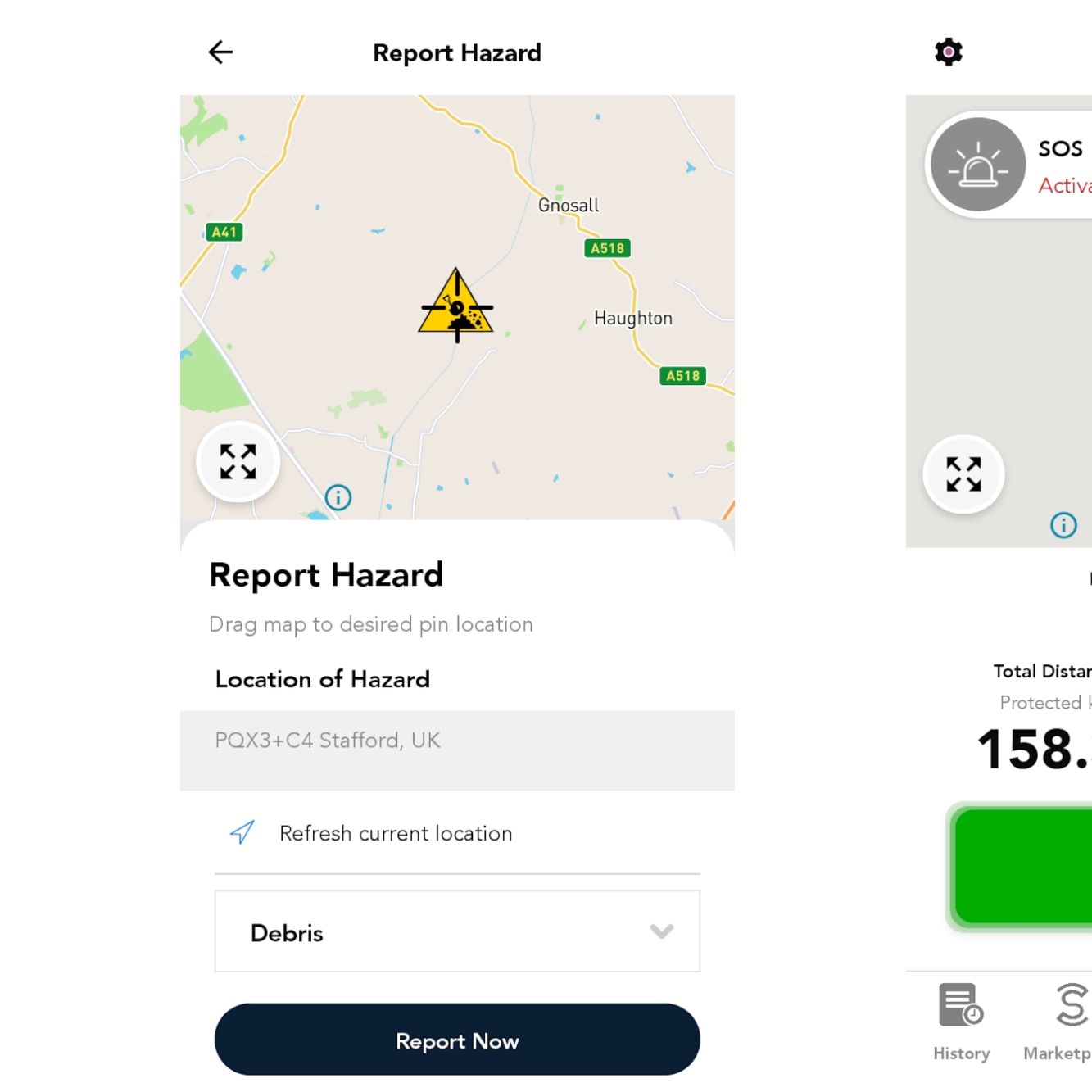 Image shows Flare cycling app.