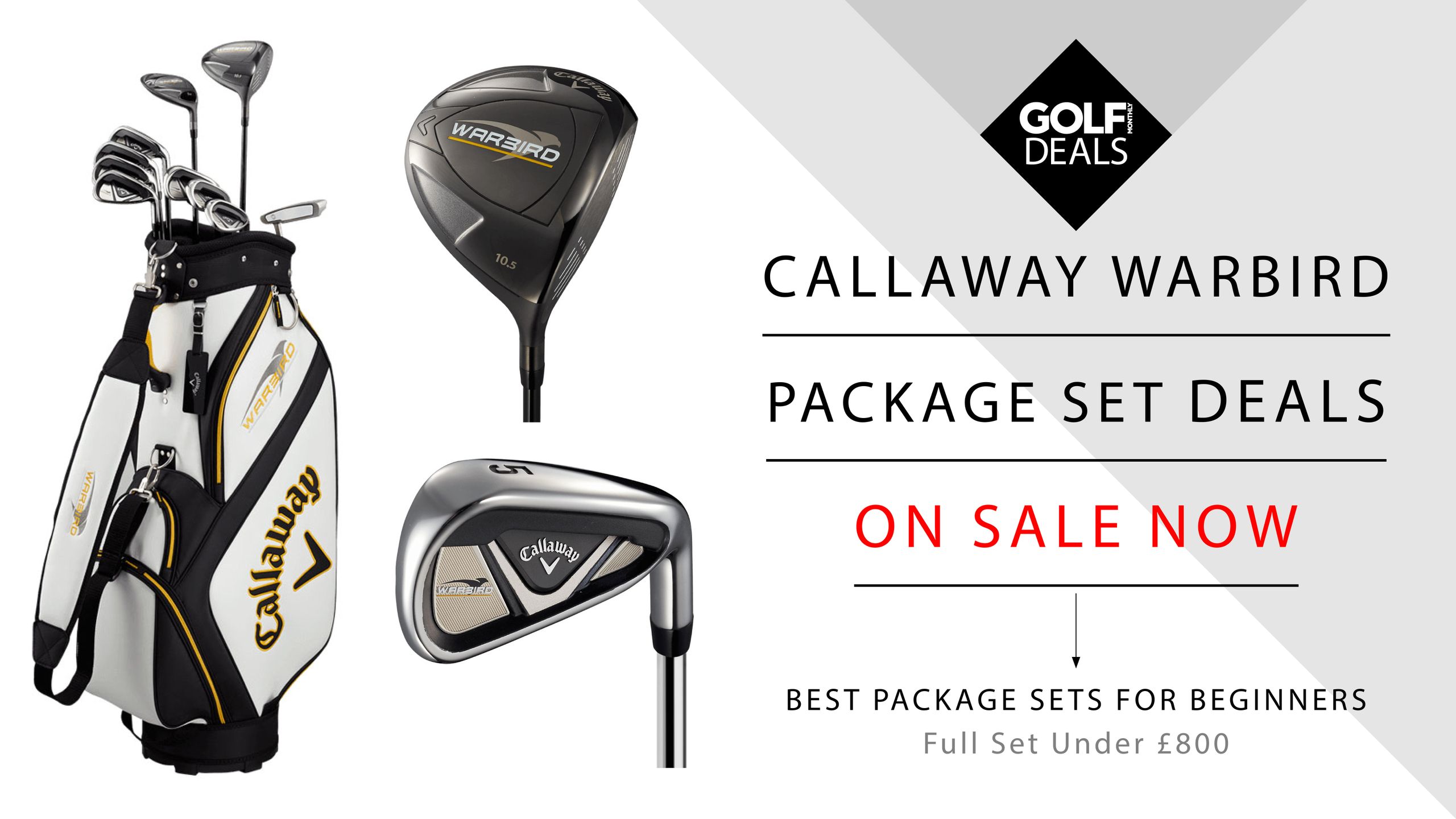 Callaway Warbird Golf Club Set – 10 Clubs, Right-Handed, Regular Flex, Men's, With Caddy Bag, 2019 Model