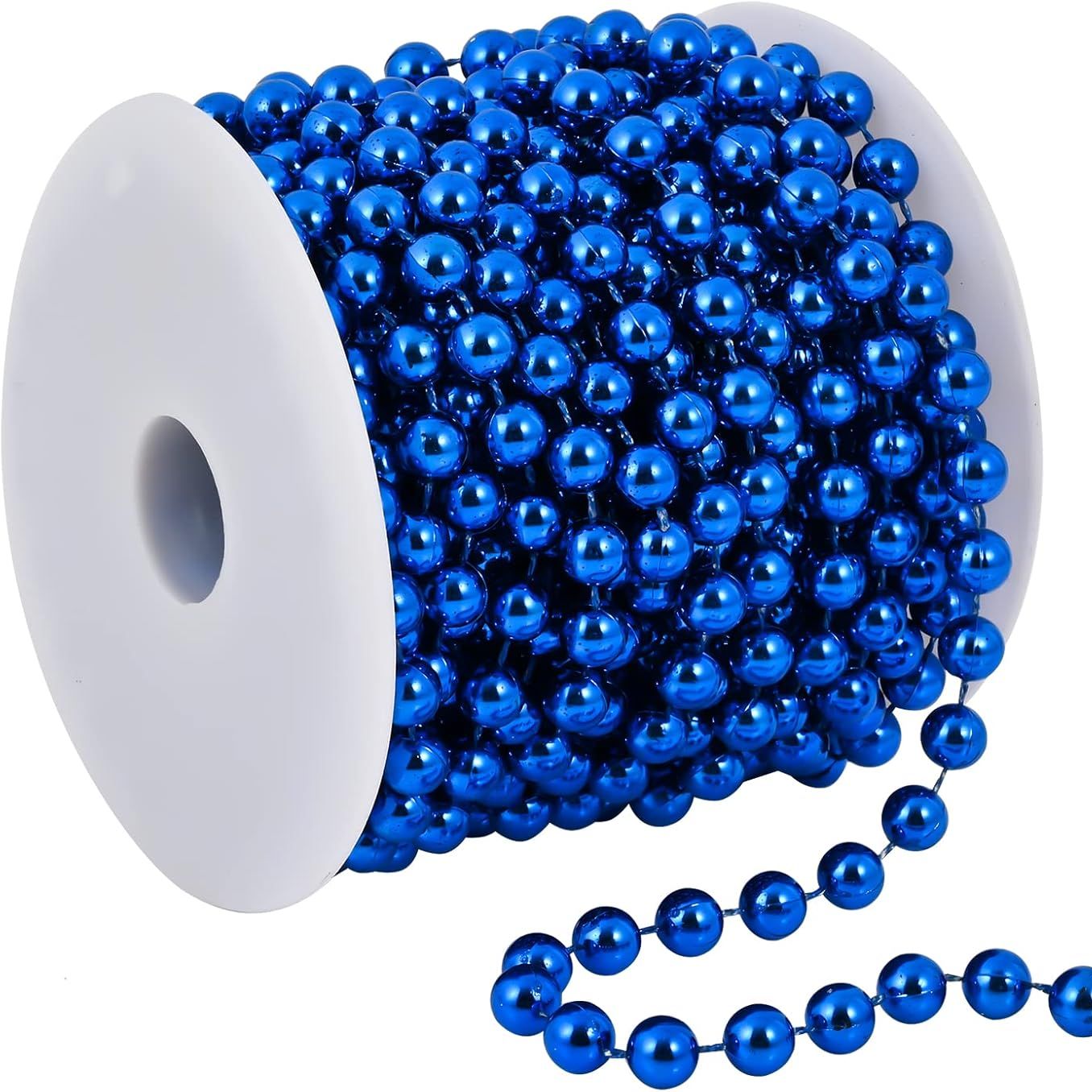 Lecpeting 32.8 Feet Christmas Bead Garland Xmas Artificial Pearls Beads Garland Chain Decorations for Xmas Tree Holiday Wedding Diy Decoration Supplies (blue)