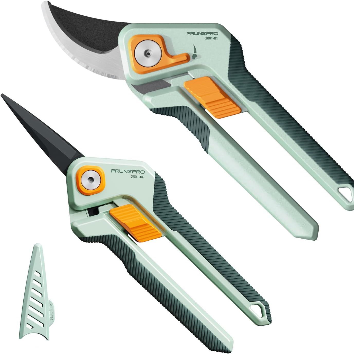 Prunepro Pruning Shears Gardening Scissors Set Professional Hand Pruner Sharp Stainless Steel Blade Garden Scissors Plant Flower Garden Clipper