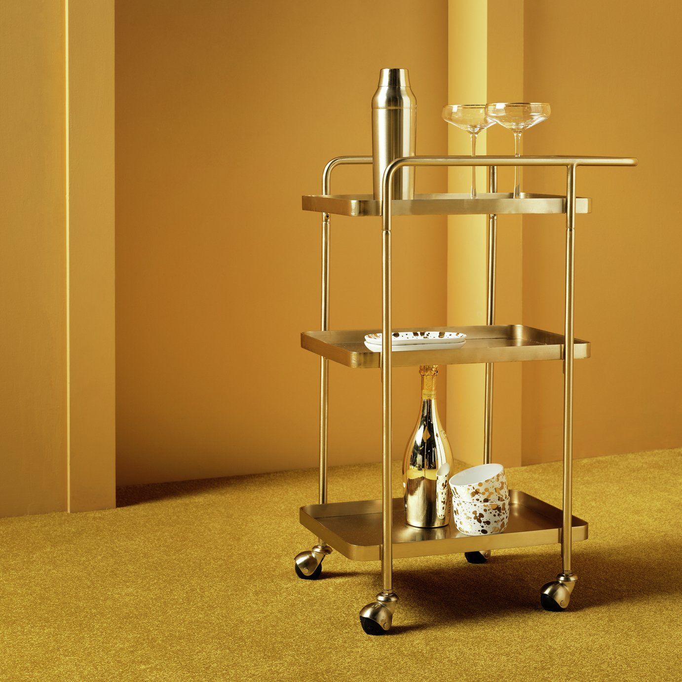 Habitat 60 Gold Edit Drinks Trolley