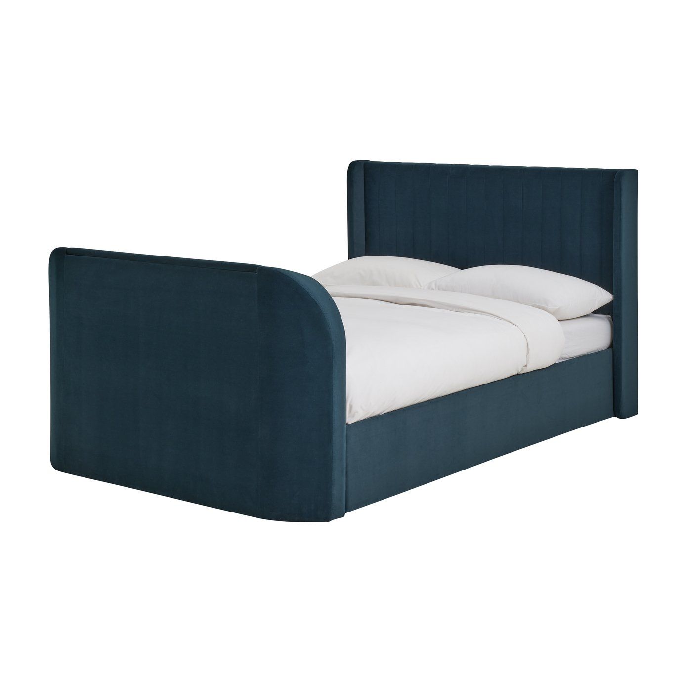 Argos Home Farnham Superking Side Lift Tv Ottoman Bed - Navy