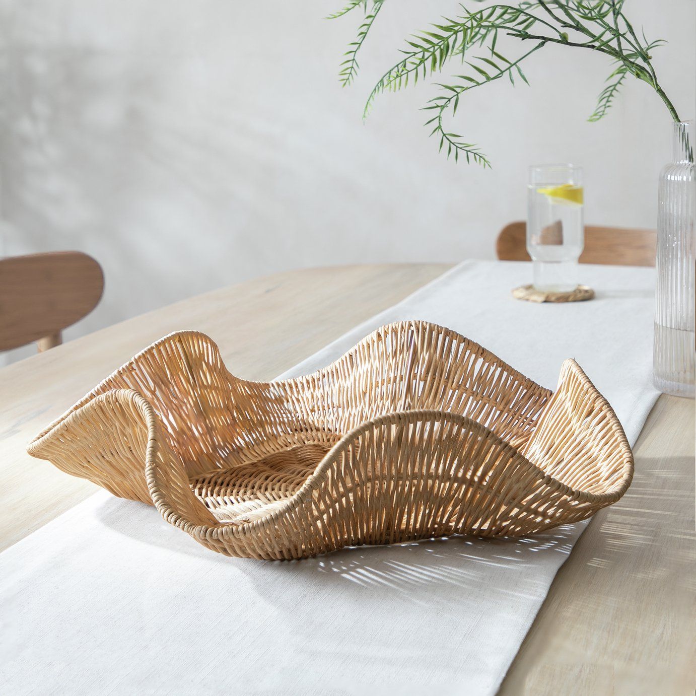 Habitat Rattan Wave Tray - Natural