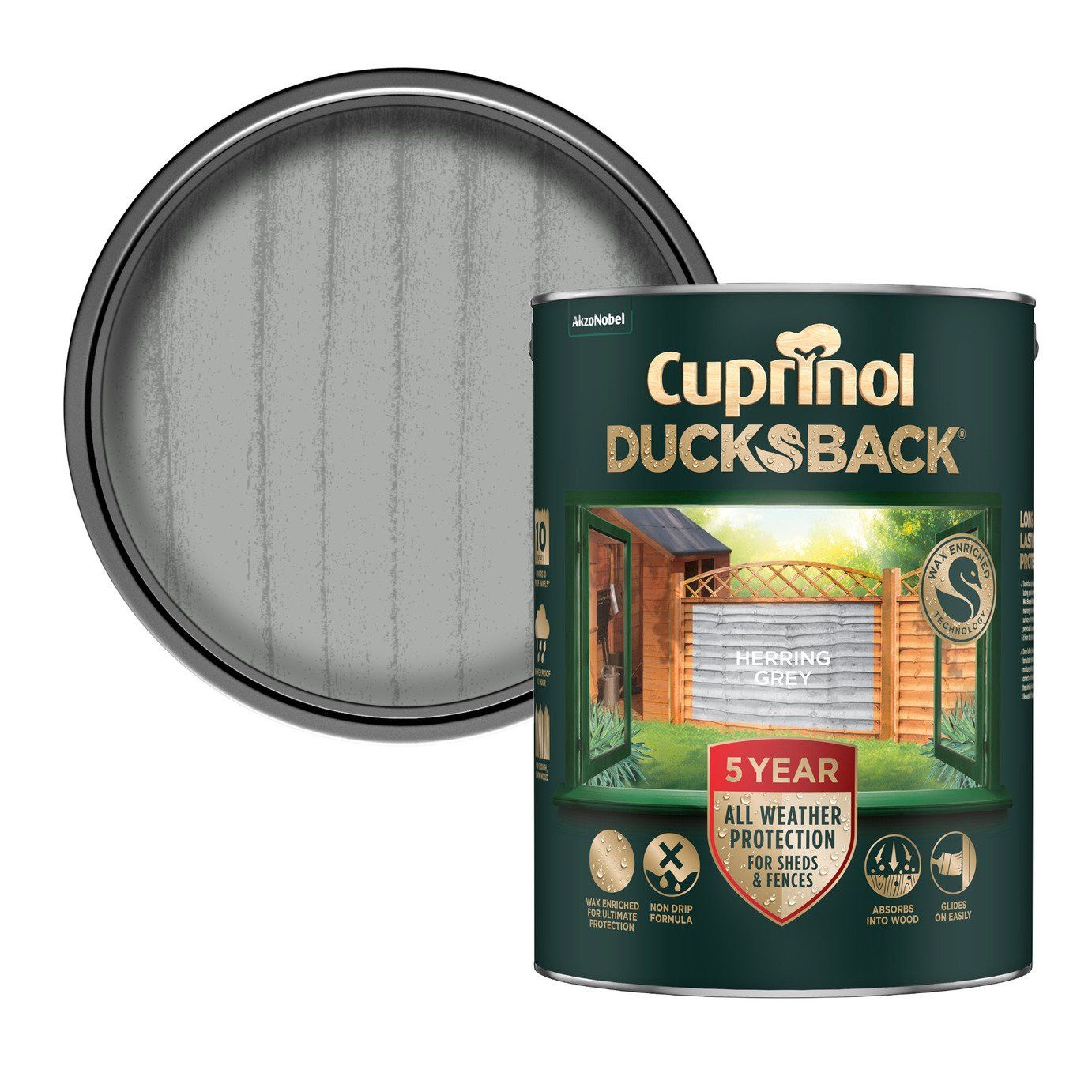 Cuprinol Ducksback Paint Herring Grey - 5l