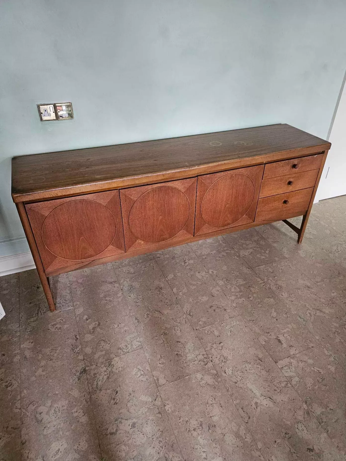 Bidspotter, Mid-Century "Circles" Sideboard by Nathan Furniture