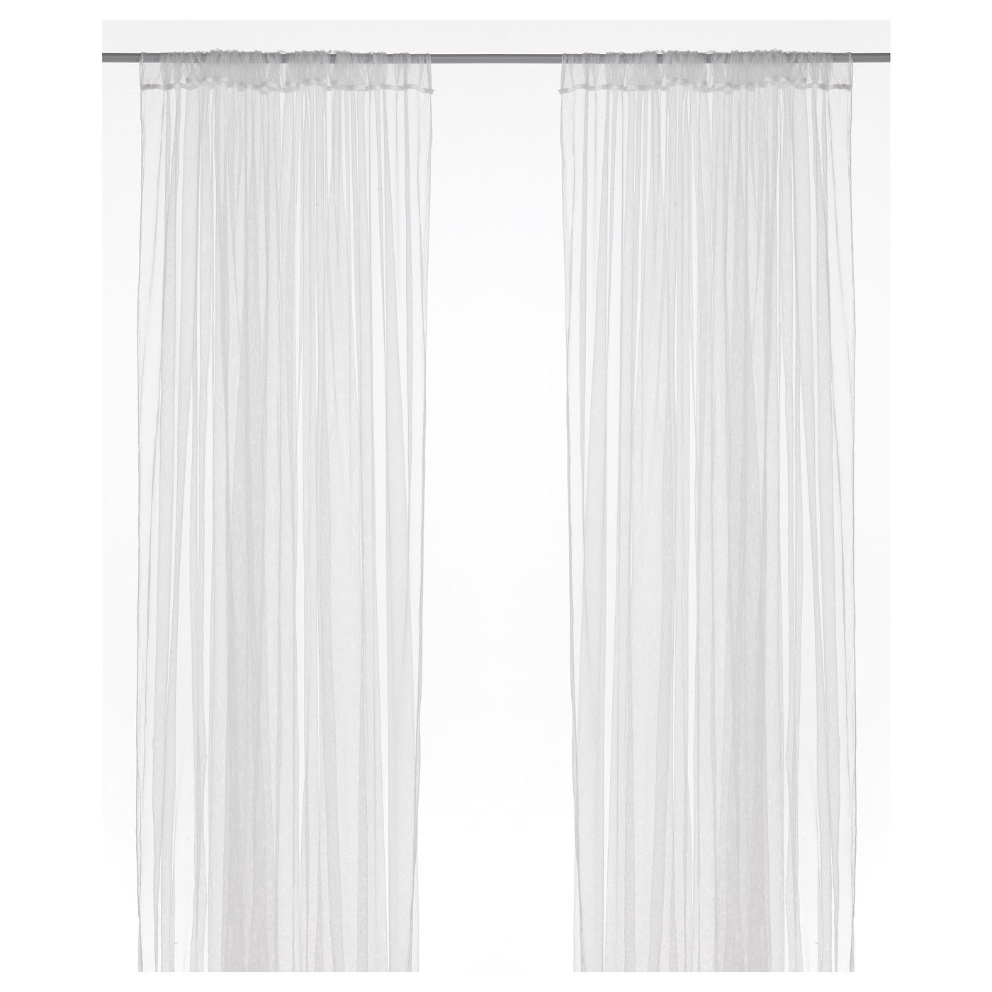 Lill Net Curtains, 1 Pair - White/with Rod Pocket 280x250 Cm