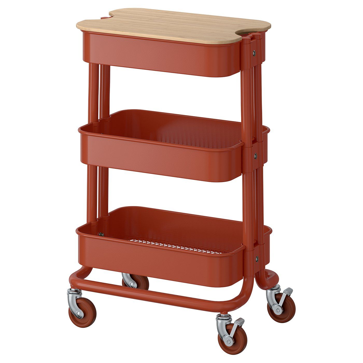 R&amp;Aring;skog / Norr&amp;Aring;va Trolley With Lid - Red-Brown 28x38x61 Cm