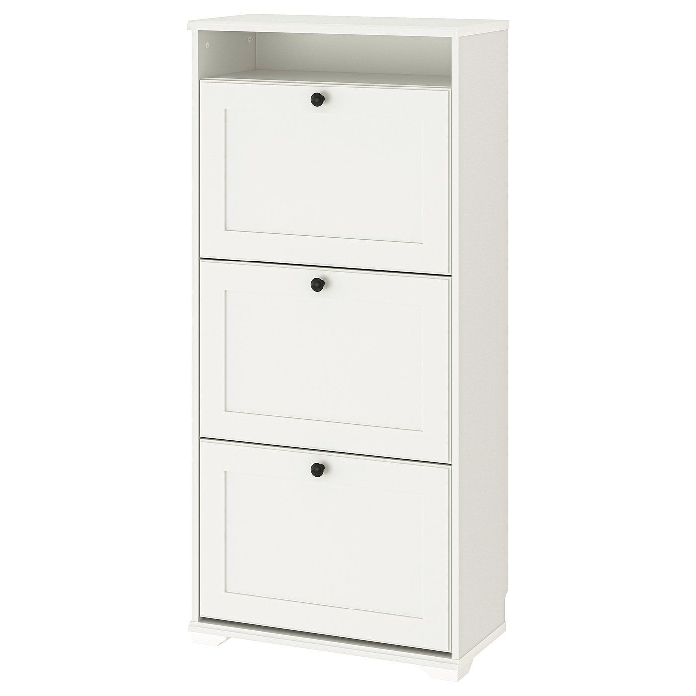 Brusali Shoe Cabinet With 3 Compartments - White 24x11 3/4x51 1/8 "