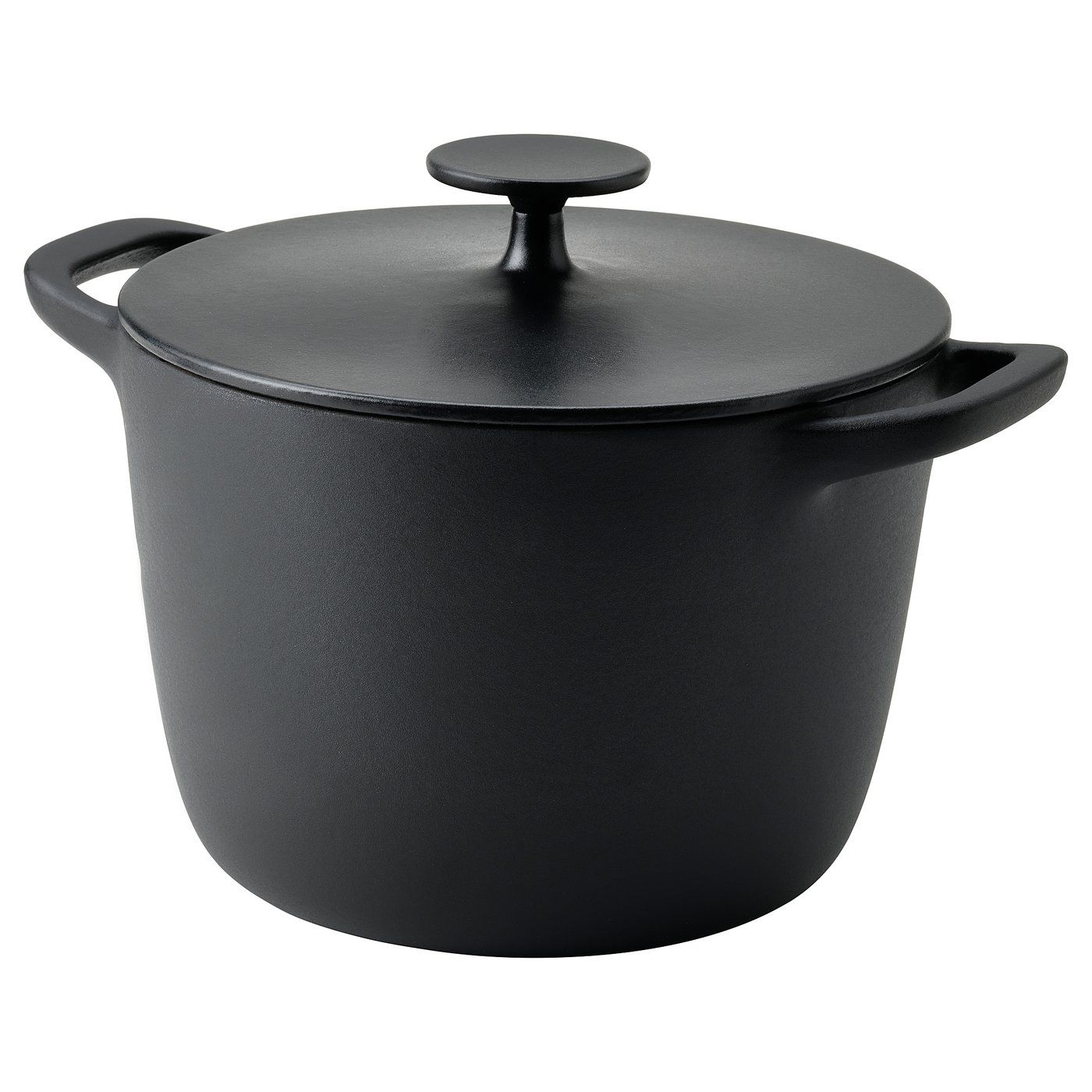 Vardagen Pot With Lid - Enamelled Cast Iron Matte/black 5.3 Qt