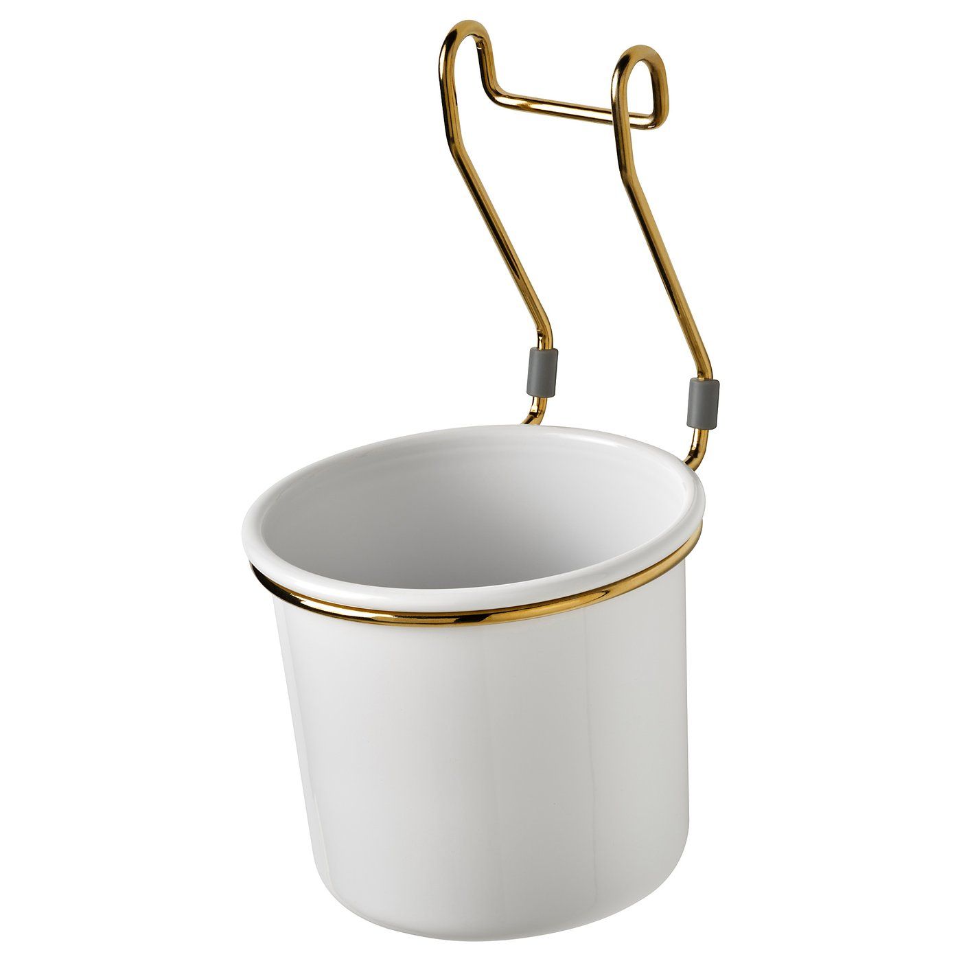 Hultarp Container - White/brass Color Polished 5 1/2x6 1/4 "