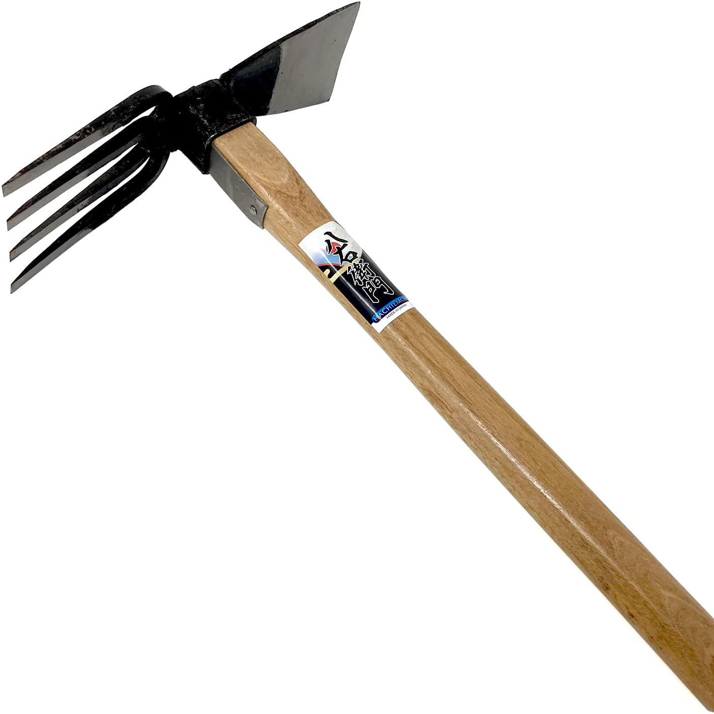 Hachiemon Japanese Craftsmanship Garden Hand Tool Hoe and Cultivator Hand Tiller - Sturdy and Sharp
