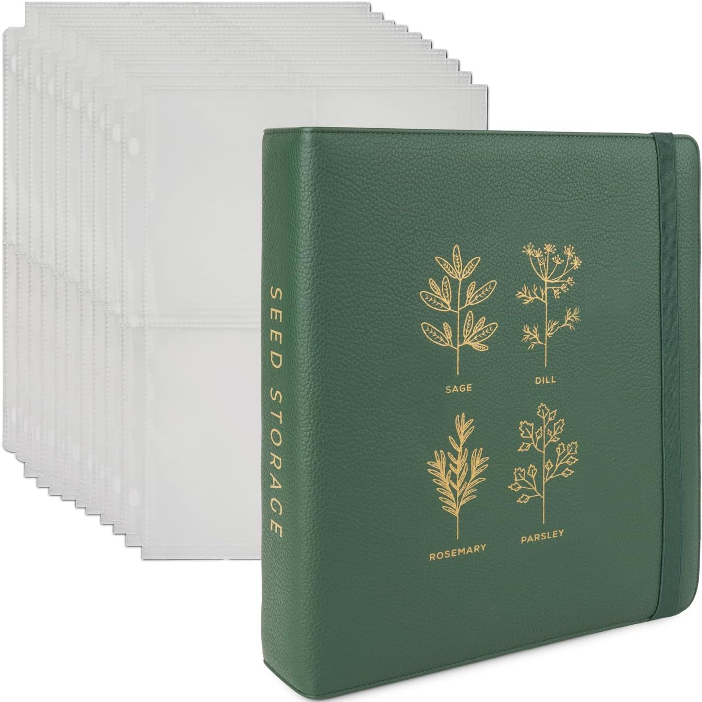 Seed Storage Organizer Binder - Seed Packet Organizer With 50 Pack Sheet Protectors That Stores 200 Seed Envelopes. Seed Storage Binder Delivering Complete Seed Saving Kit for Every Garden Lover.