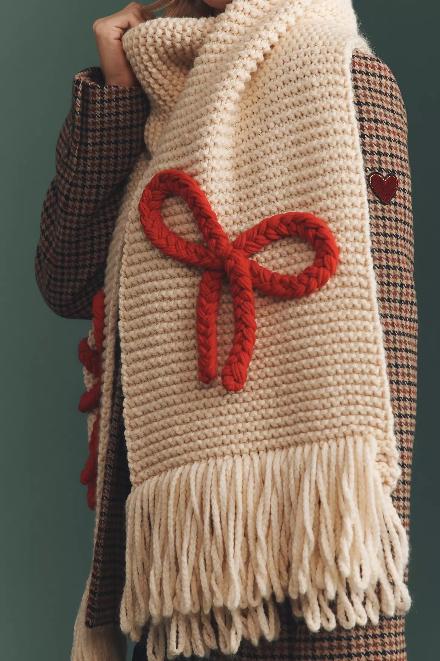 Maeve Chunky Knit Bow Scarf