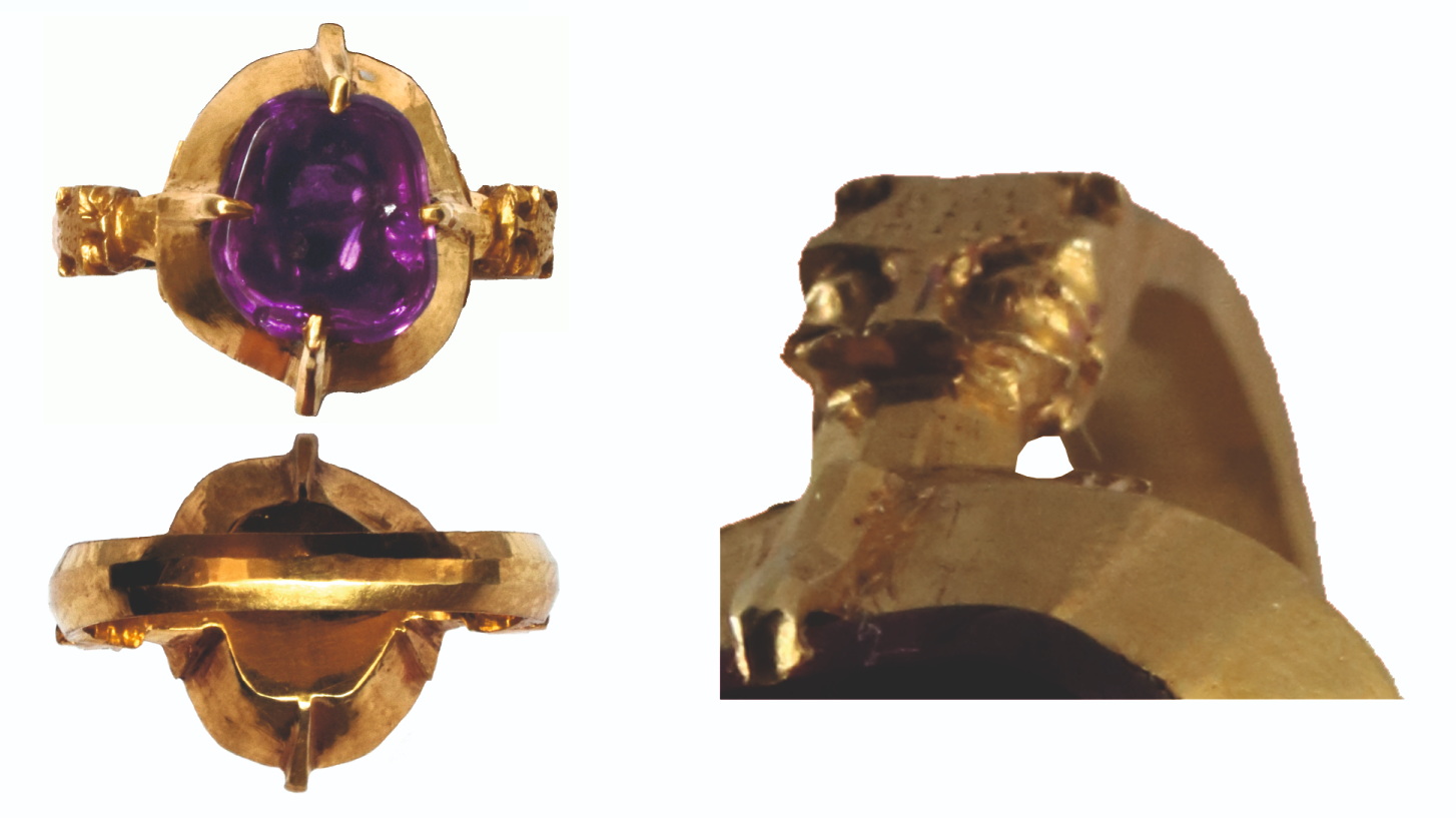 Medieval gold ring found in castle in Slovakia has rare purple 