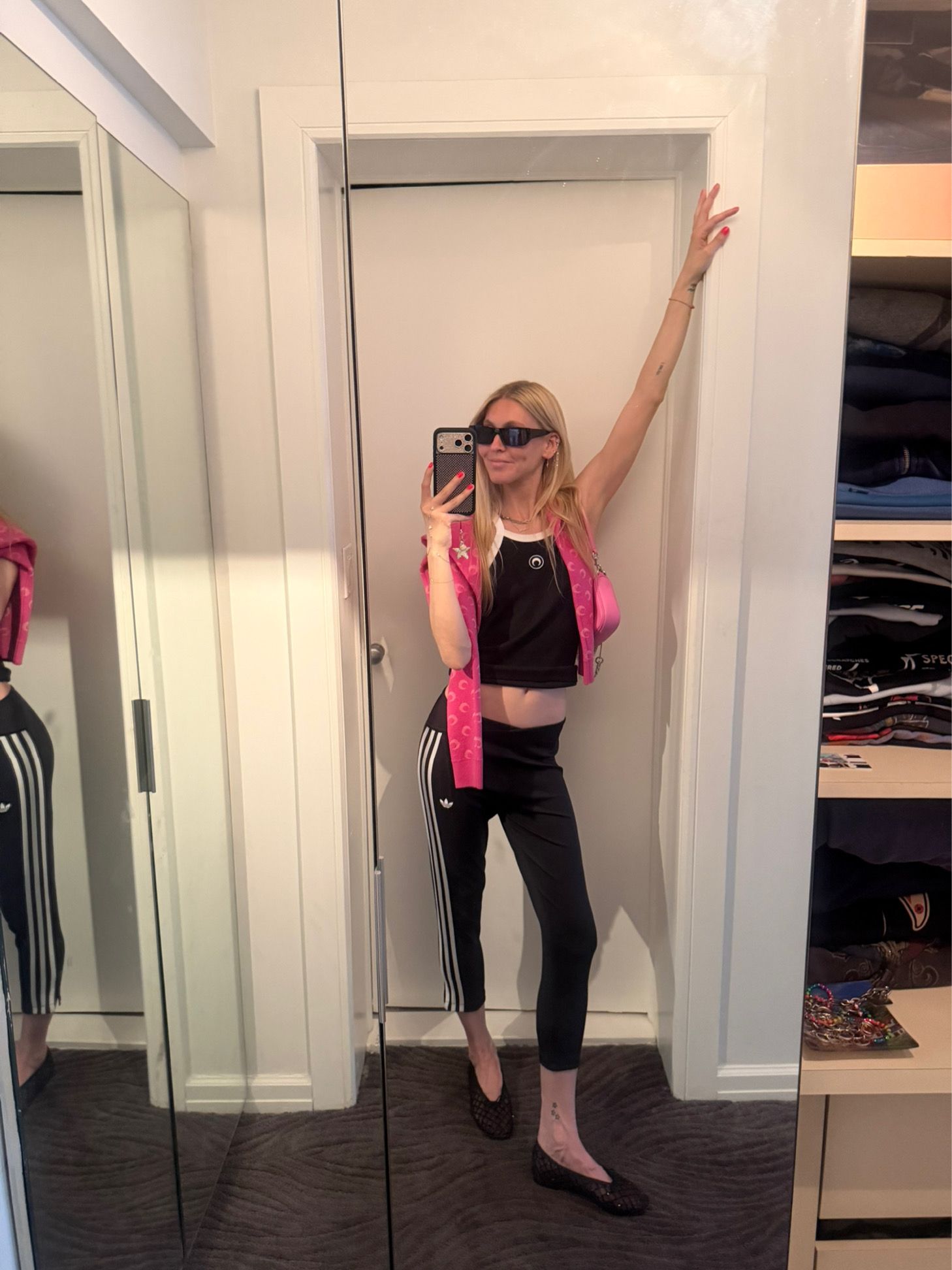 An elevated athleisure outfit inspired by Jessica Minkoff's move to Miami