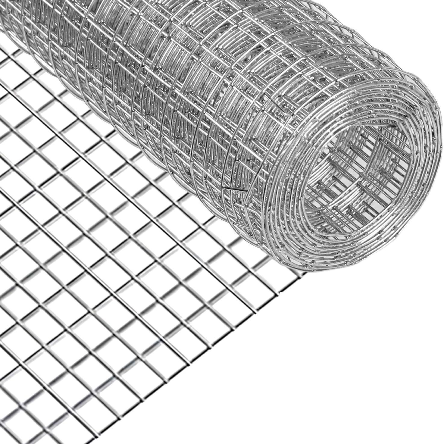 Hardware Cloth,chicken Wire Fence,1/2 Inch 15.7in X 6ft Galvanized Welded Cage Wire for Bird Wire Gopher Wire Rabbit Wire Snake Fence Poultry Netting Cage Screen
