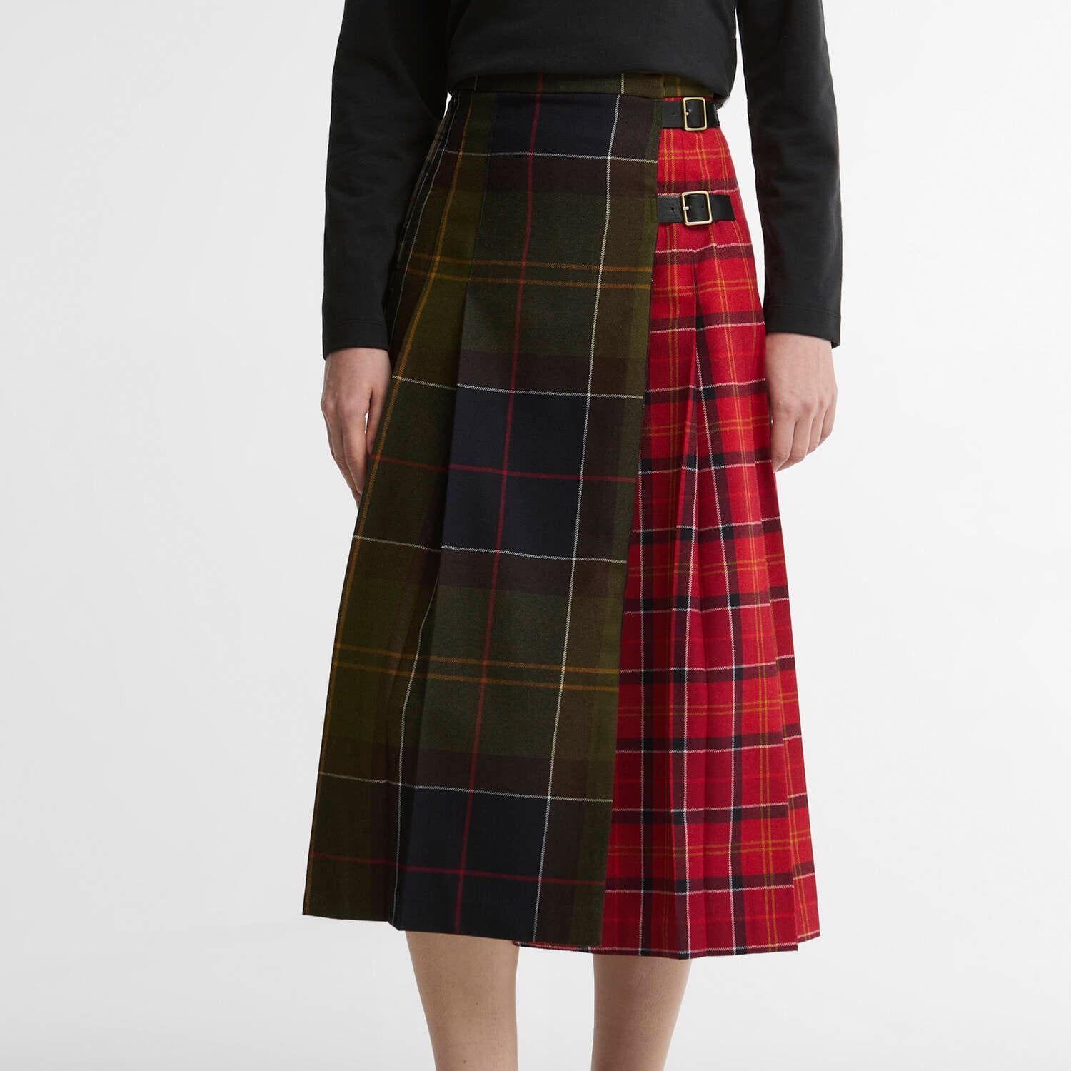 Marena Tartan Midi Skirt