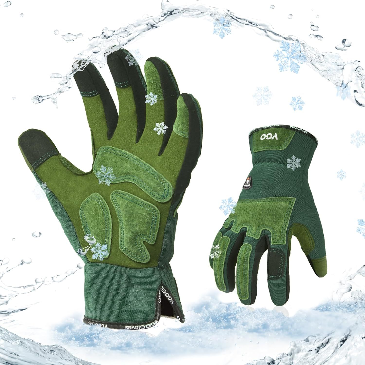 Vgo... Winter Gardening Gloves Women,safety Work Gloves, Puncture-Proof,thornproof,touchscreen(1 Pair,m,green,sl7471flwp)