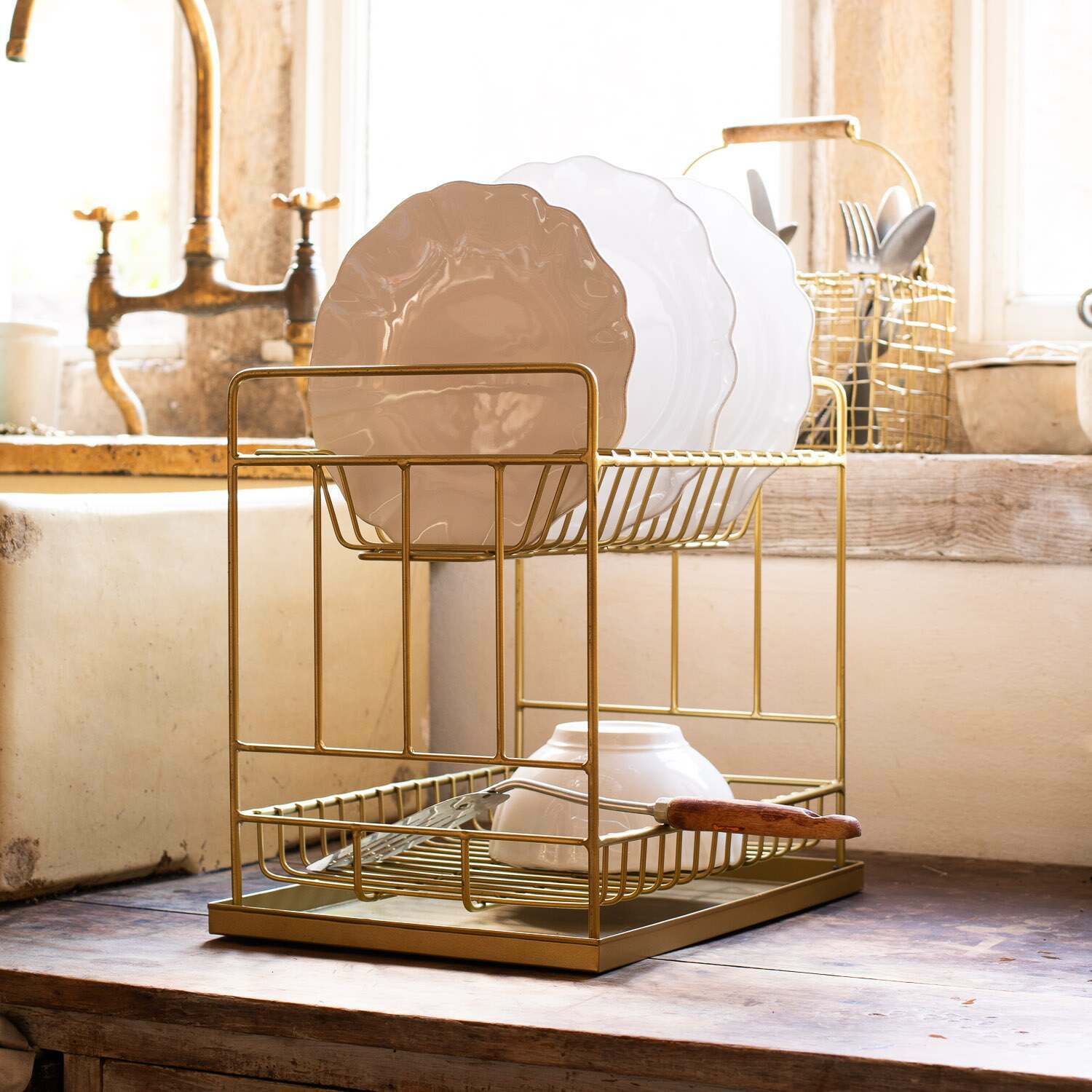 Tall Gold Dish Rack