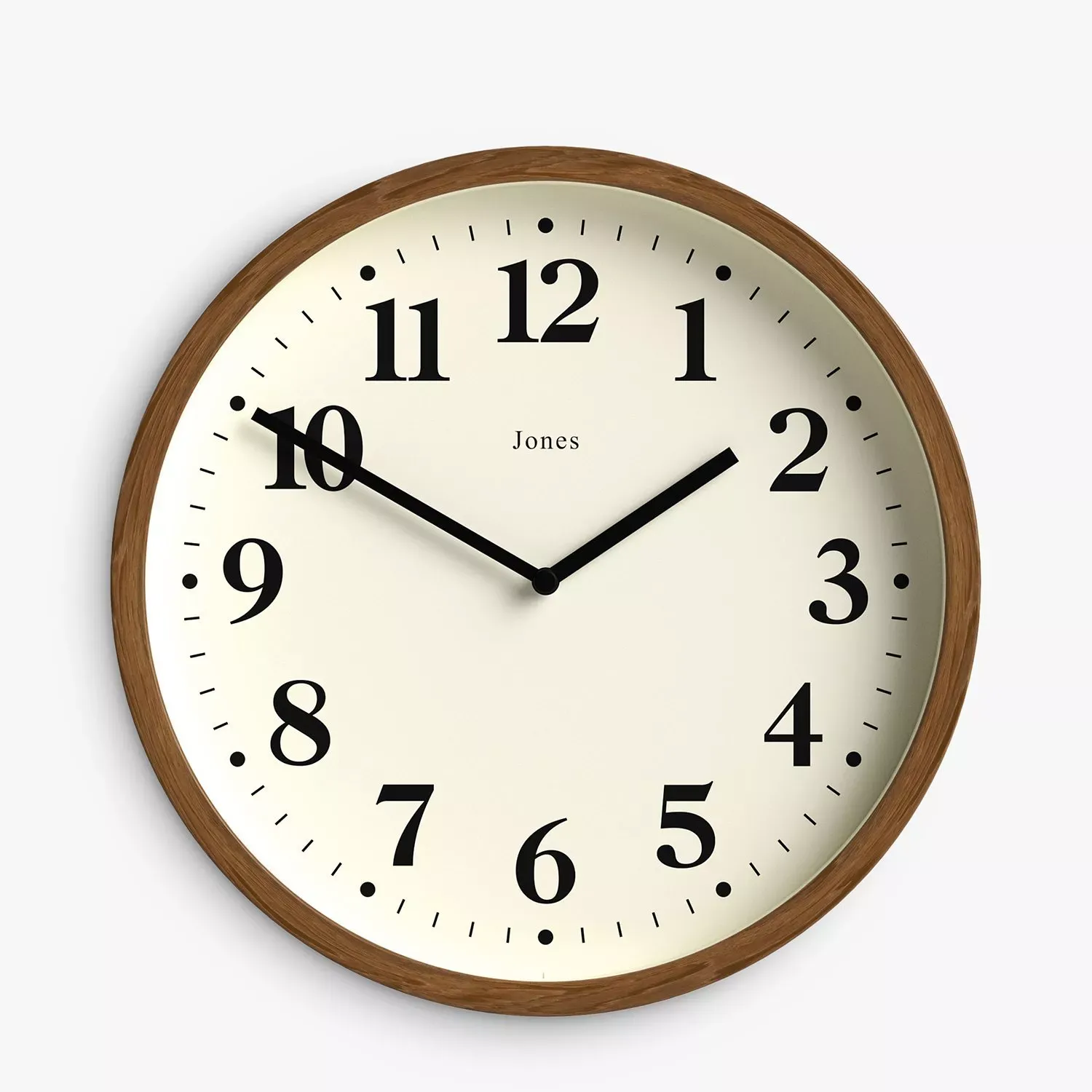 Jones Clocks Lodge Quartz Analogue Wall Clock, 25cm, Natural