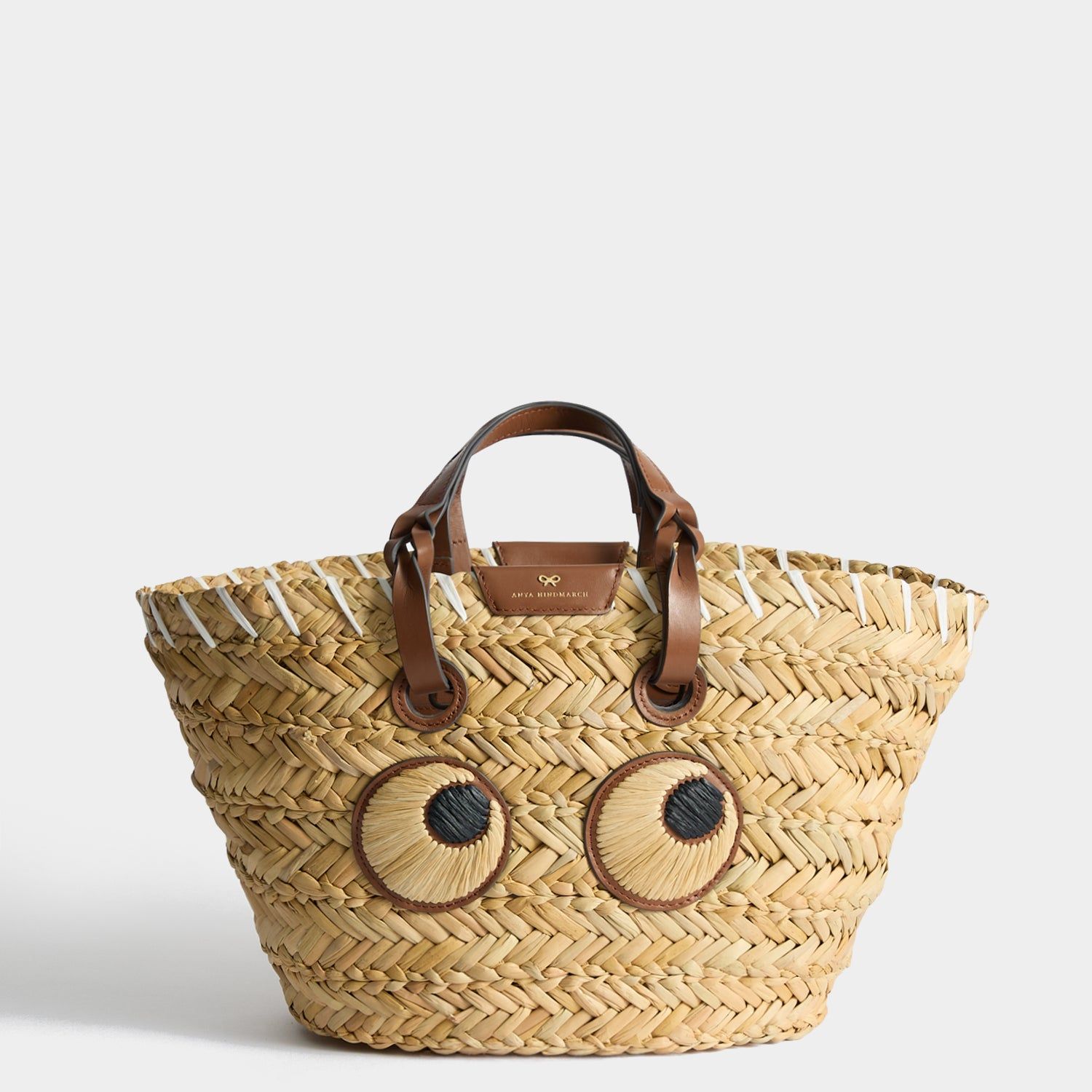 Small Paper Eyes Basket Bag | Seagrass in Natural