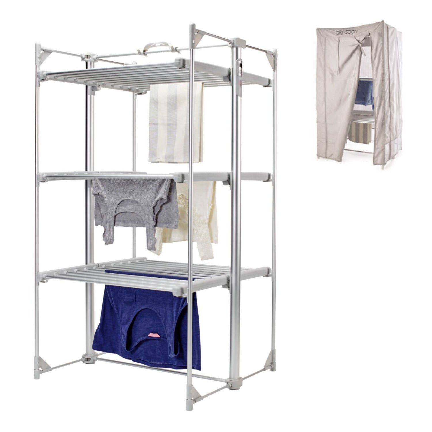 Dry:soon Deluxe 3-Tier Heated Airer and Cover Bundle
